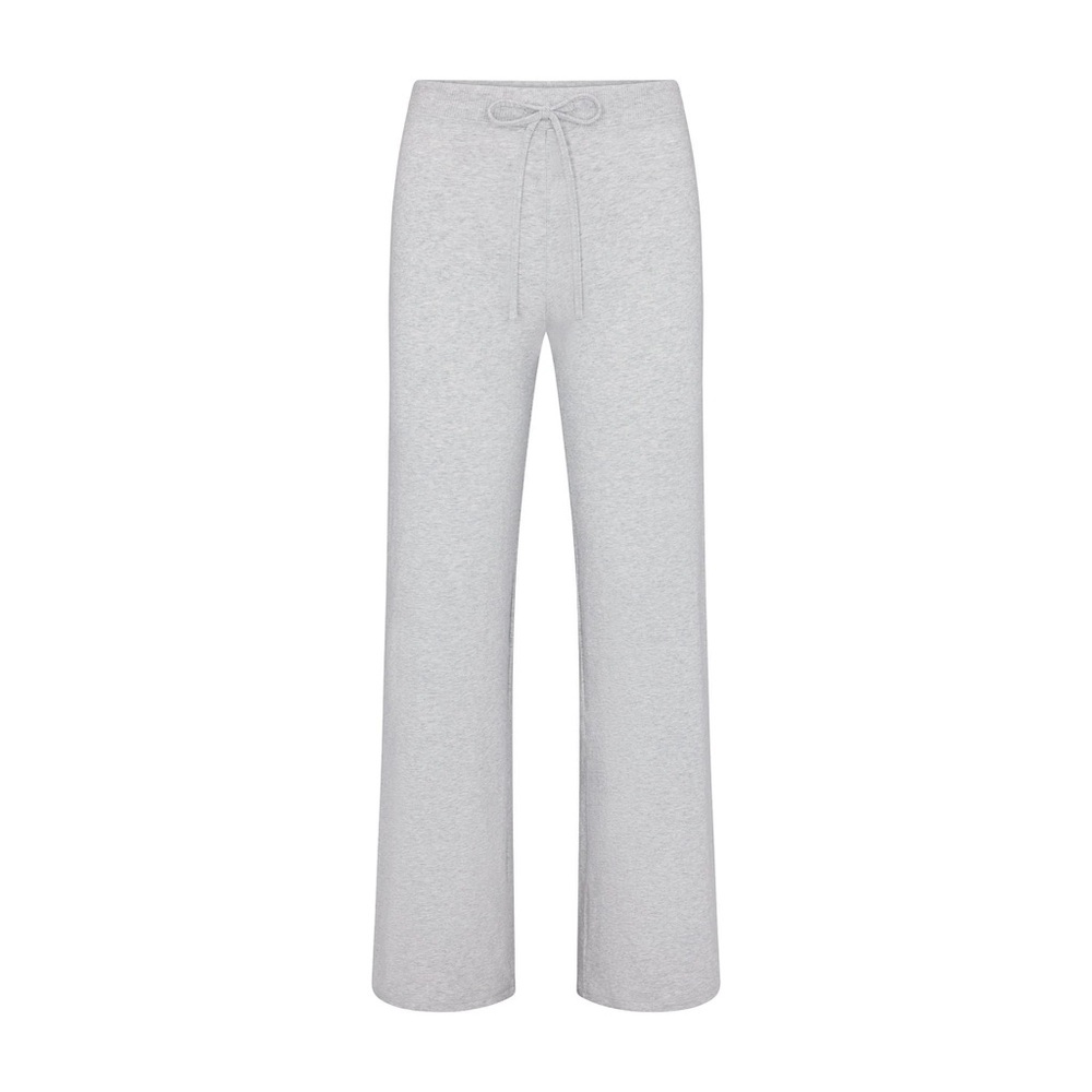 NWT SKIMS cotton jersey straight leg pants  Light heather Gray medium